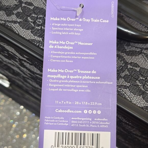 Caboodles Make Me Over Black Lace Traincase - Picture 10 of 14